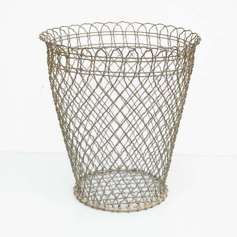 Mid-Century Modern Metal Paper Bin, circa 1940