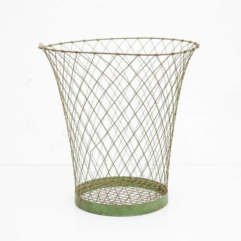 Metal Paper Bin, circa 1940 For Sale at 1stDibs