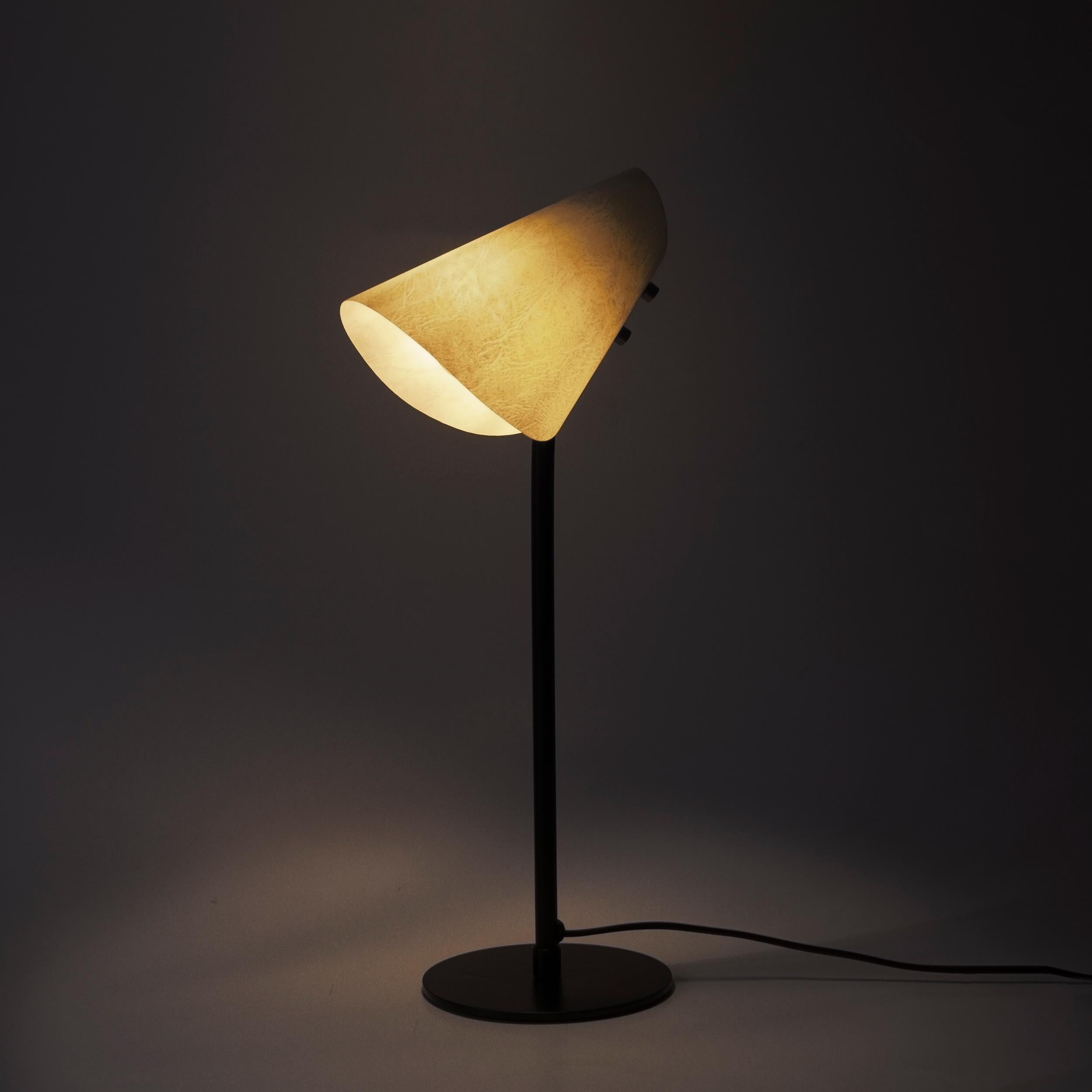 Modern Metal & Parchment Desk Lamp, Black, June, Inspired by Handmaid's Tale For Sale