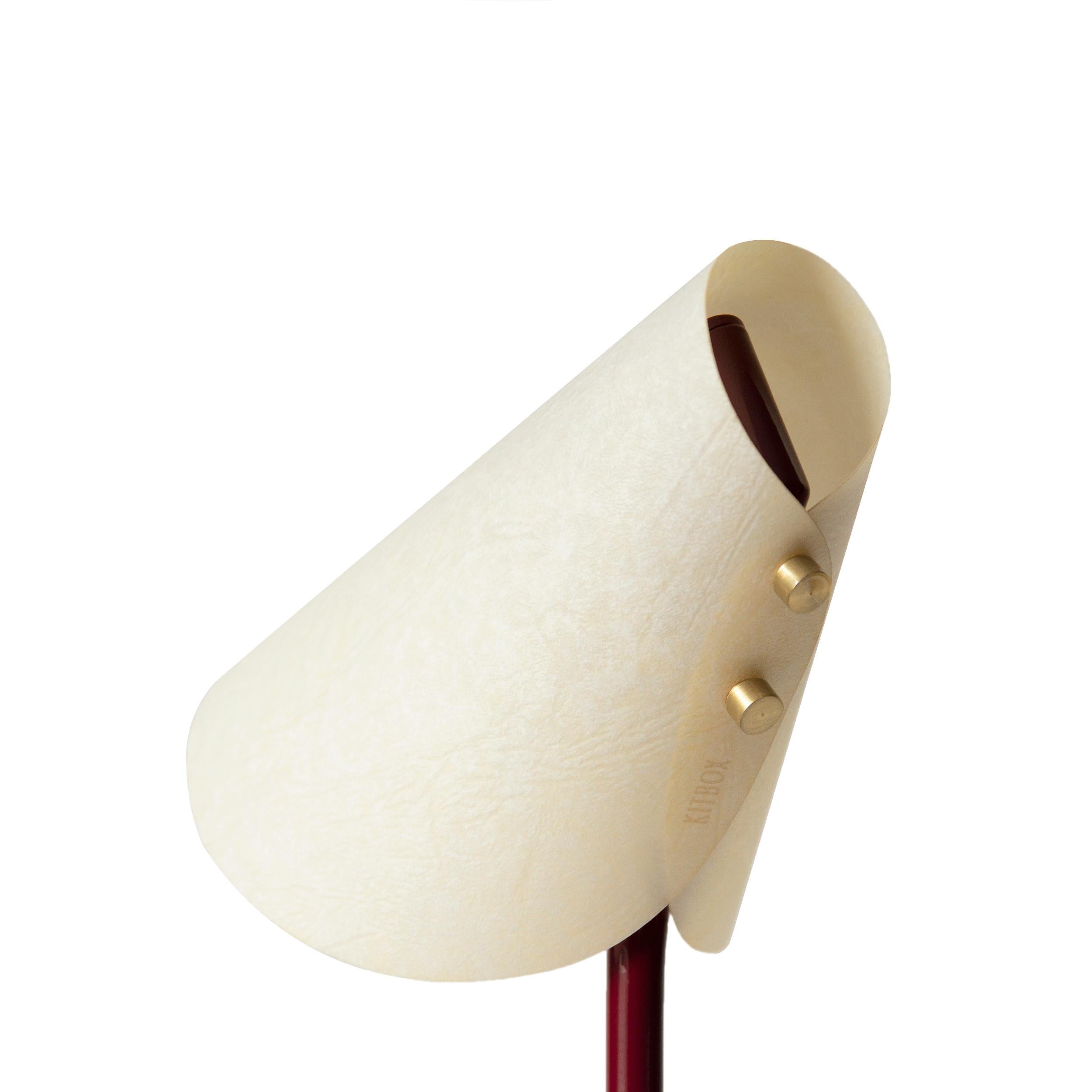 Metal & Parchment Desk Lamp, Maroon, June, Inspired by Handmaid's Tale In New Condition For Sale In Mugla, Bodrum