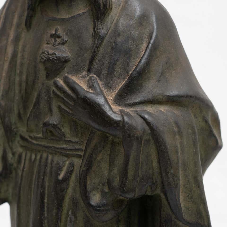 Figura de cerámica patinada de metal de Jesucristo, hacia 1950 en Bueno estado para la venta en Barcelona, ES