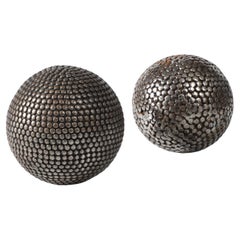Antique Metal Patinque Boule Ball, France, c. 1920