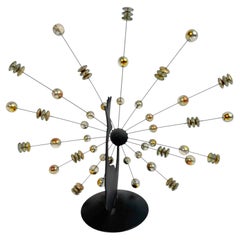 Metal Peacock Sculpture Model Orbit Swinging Mobile Vintage Germany