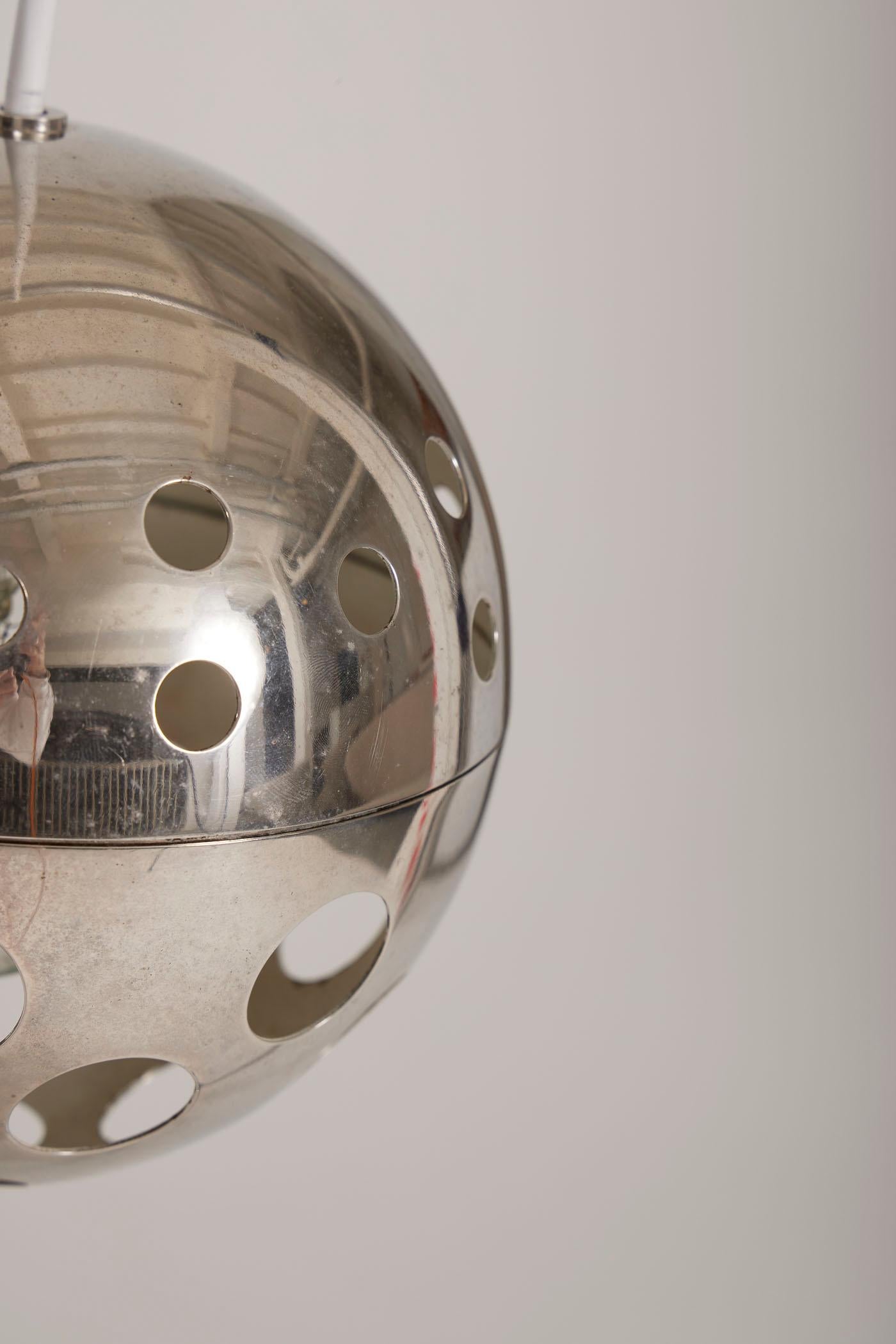 20ième siècle Lampe à suspension métallique Sabine Charoy en vente