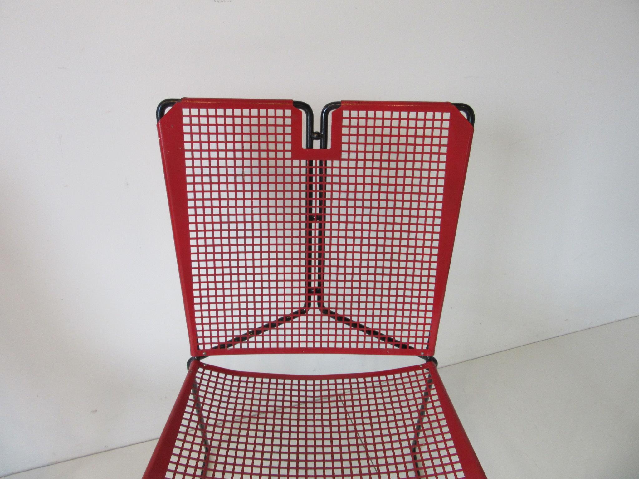 Metal Perforated Chairs in the Style of Mathieu Mategot 3