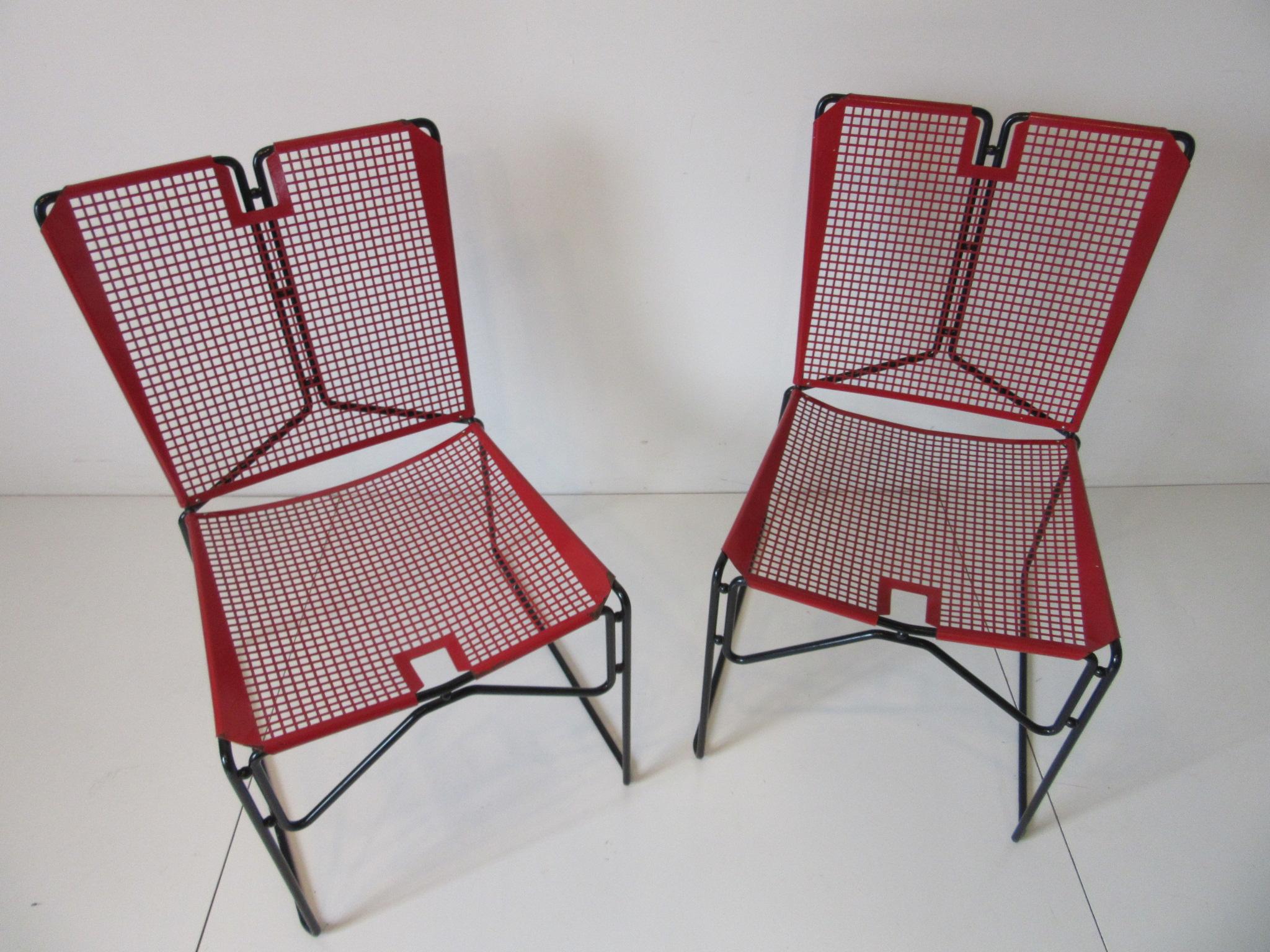 Metal Perforated Chairs in the Style of Mathieu Mategot 4
