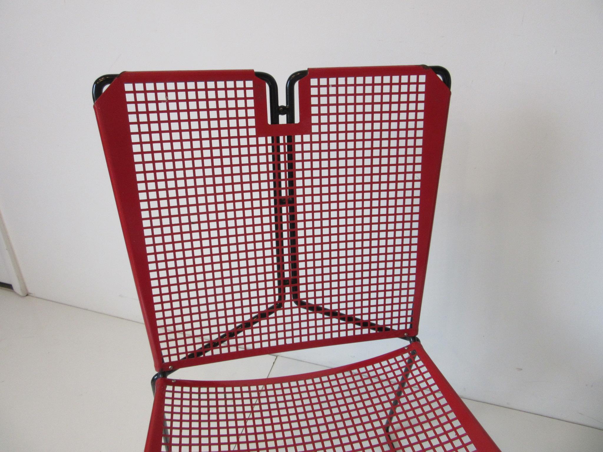 Metal Perforated Chairs in the Style of Mathieu Mategot 1