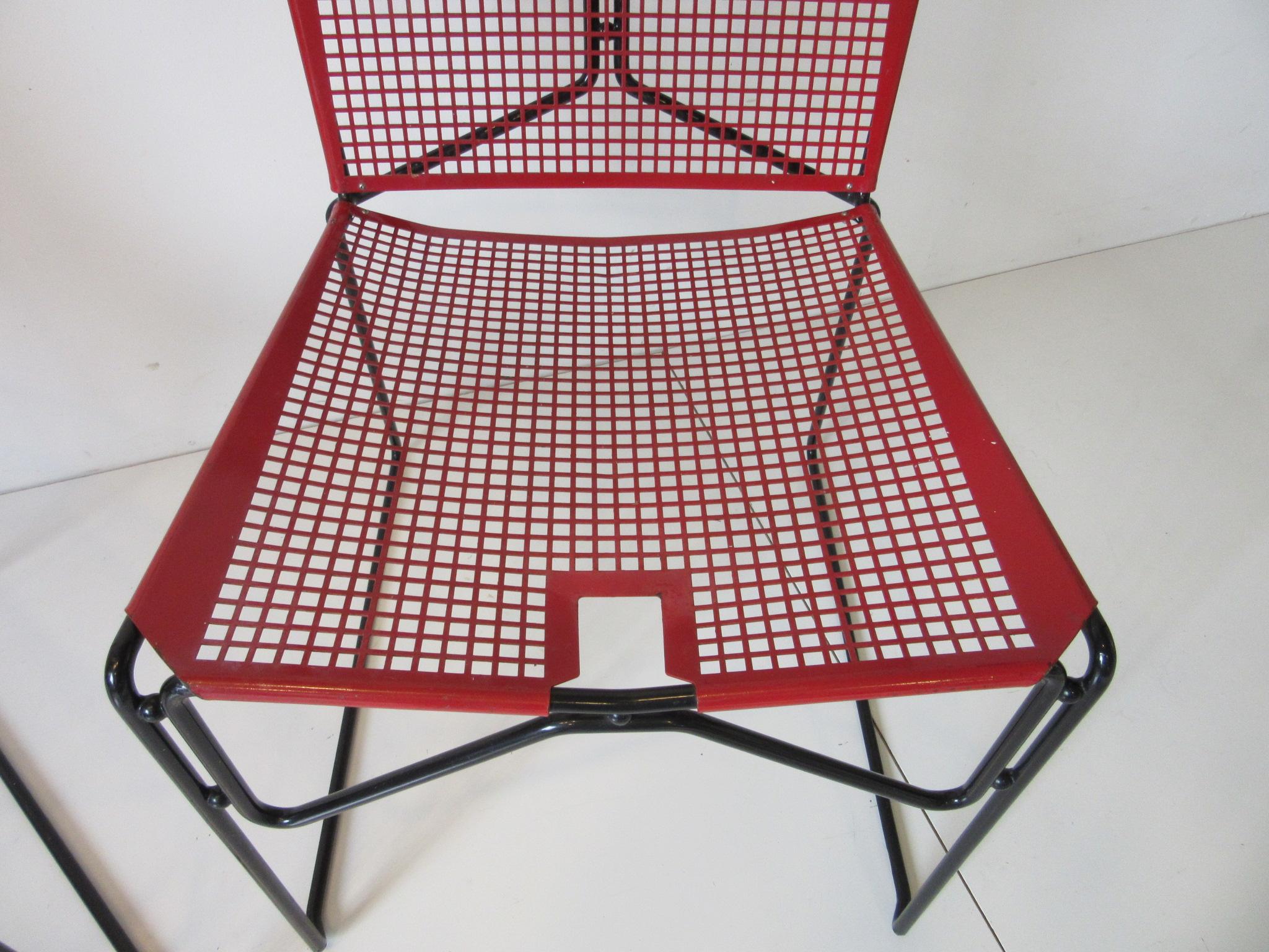 Metal Perforated Chairs in the Style of Mathieu Mategot  2