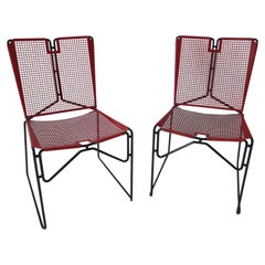 Metal Perforated Chairs in the Style of Mathieu Mategot 