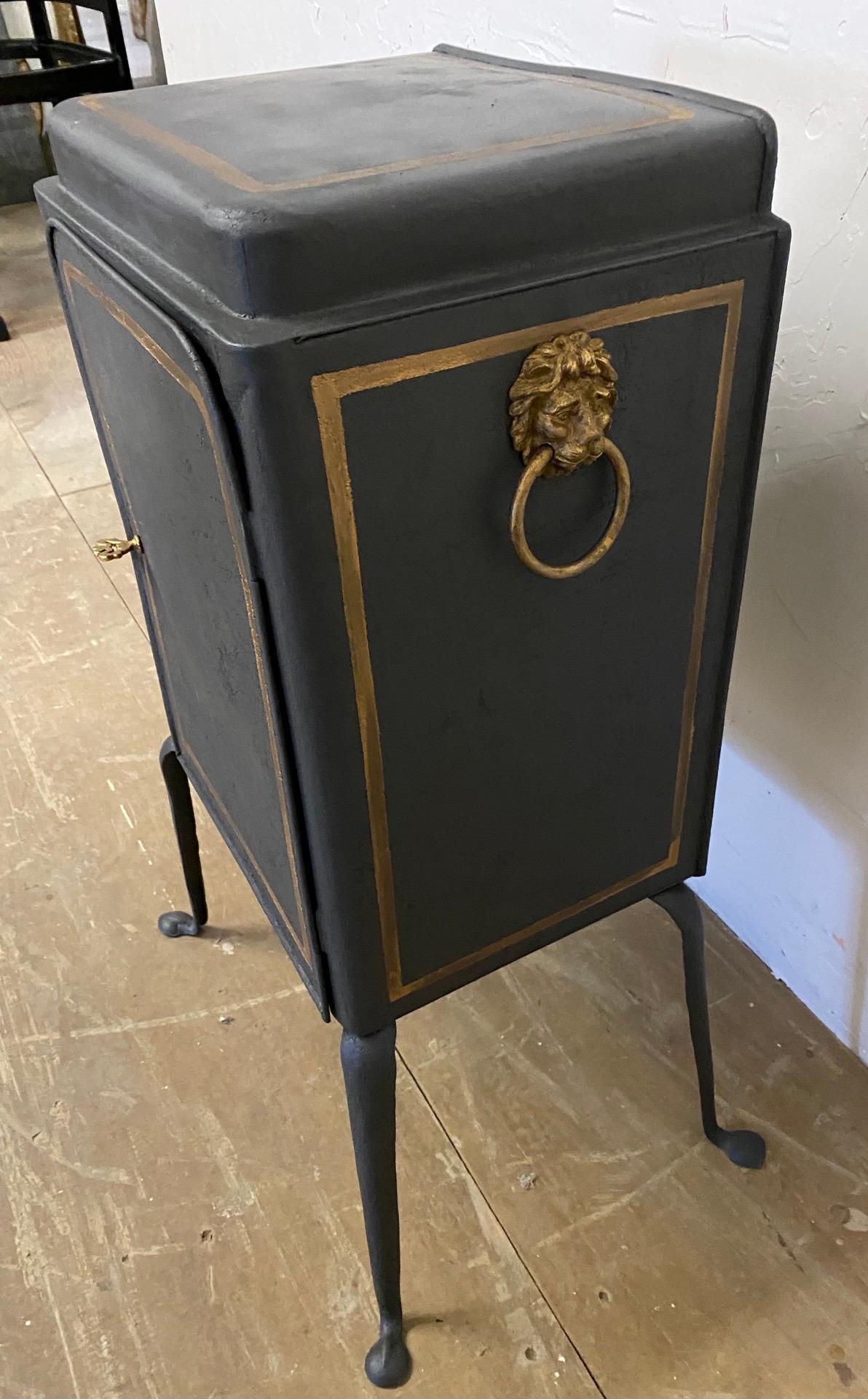 American Metal Pie Safe Night Stand For Sale