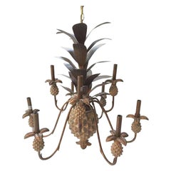 Metal Pineapple Nine-Arm Chandelier