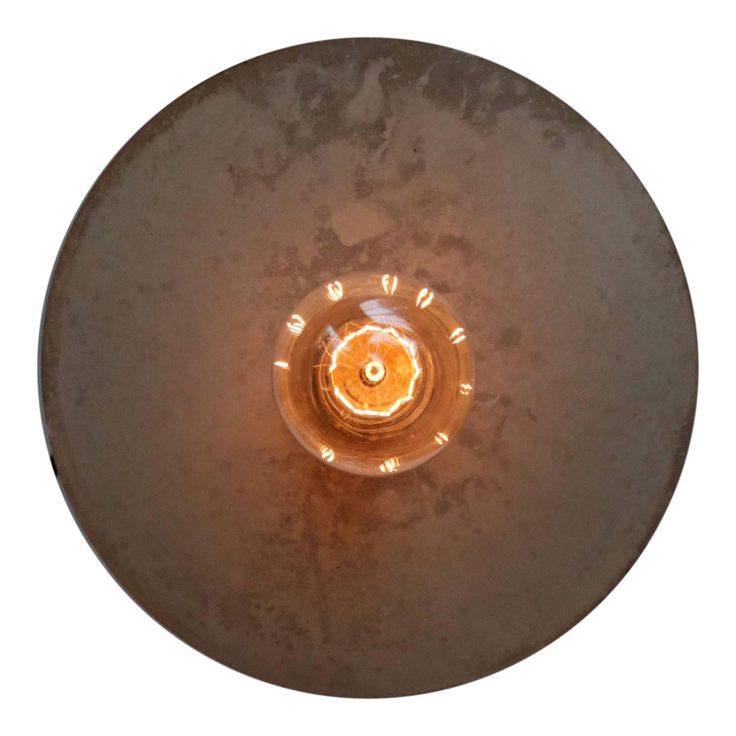 Cast Metal Plate Vintage Industrial Pendant Lights For Sale