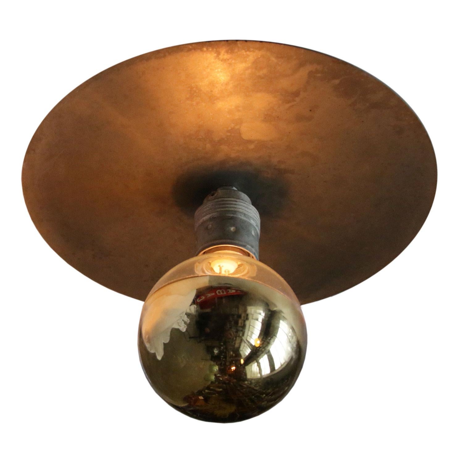 Metal Plate Vintage Industrial Pendant Lights In Good Condition In Amsterdam, NL