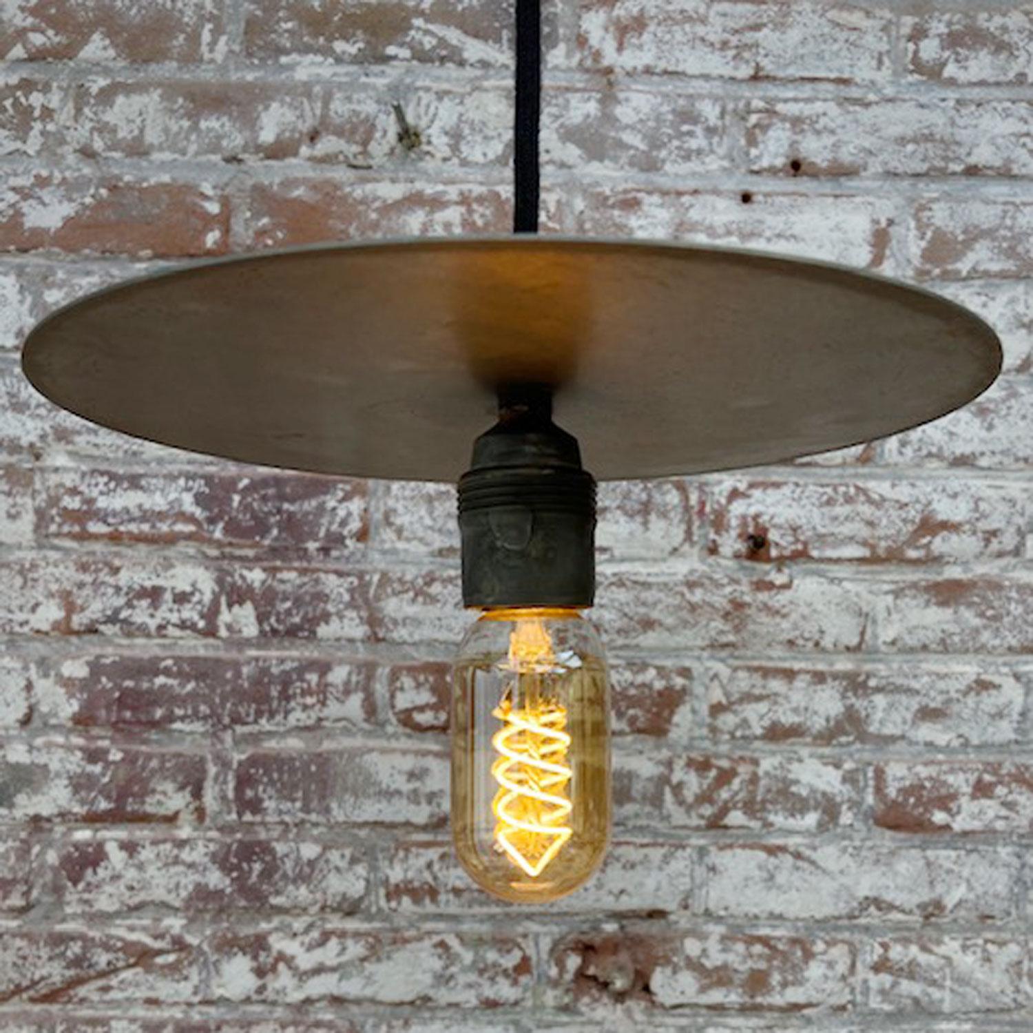 Metal Plate Vintage Industrial Pendant Lights For Sale 2