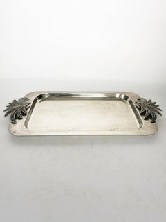 Metal plate with palm tree decoration, France, 1970