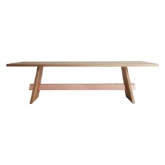 Grande table à manger Isthmus en chêne plaqué métal par Hollis & Morris