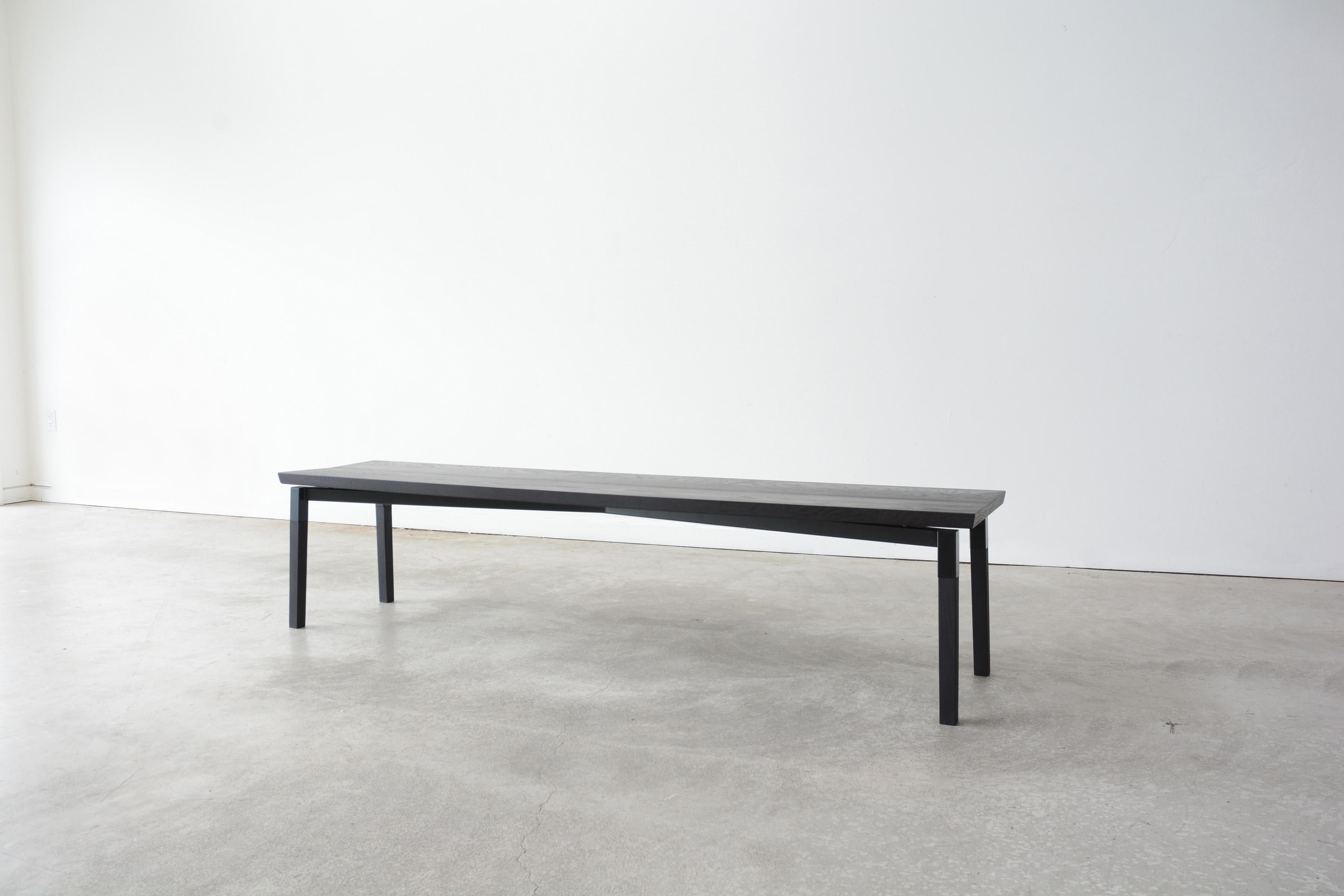 Oiled Metal Plated Oak Large Parkdale Bench by Hollis & Morris