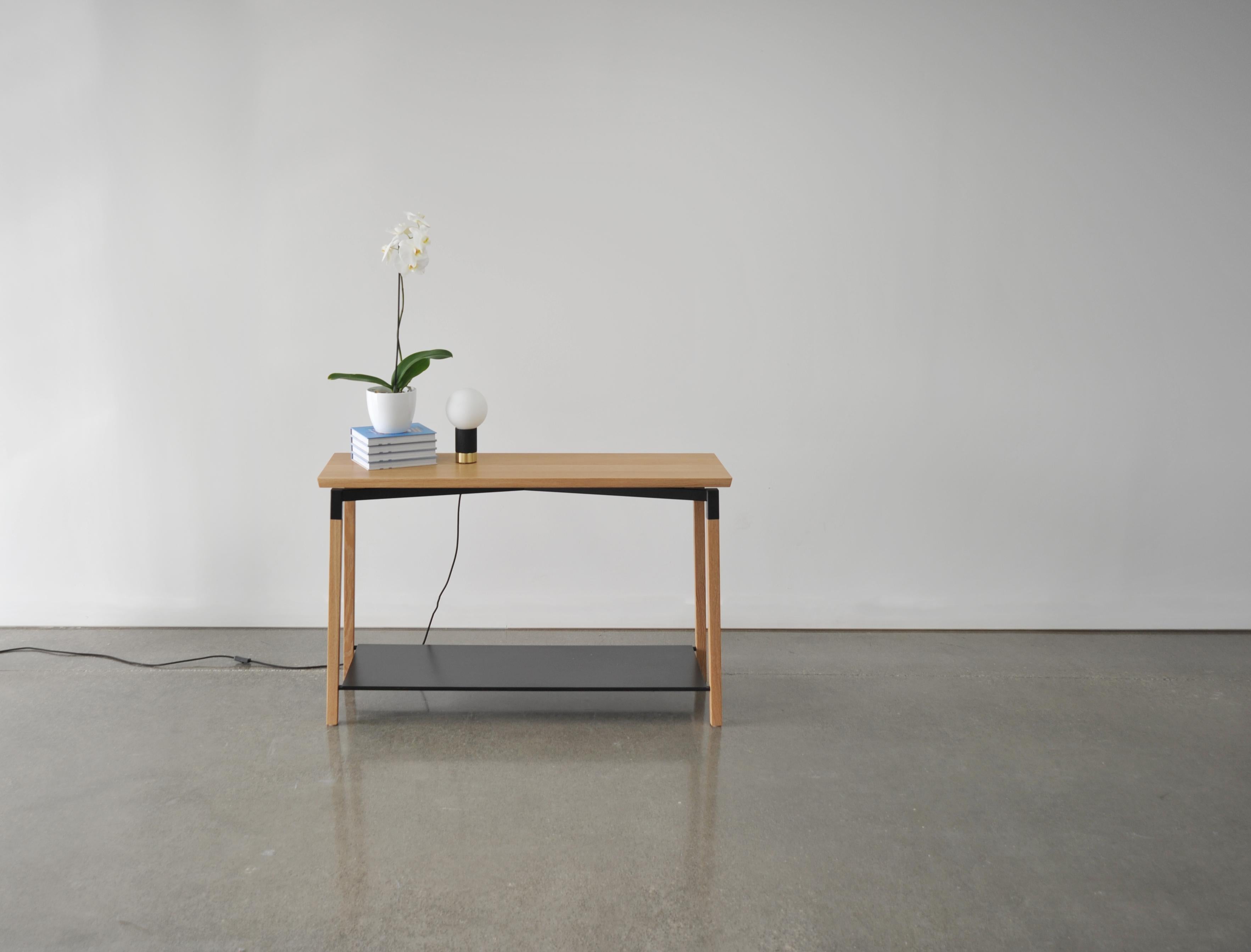 Canadian Metal Plated Oak Parkdale Console by Hollis & Morris