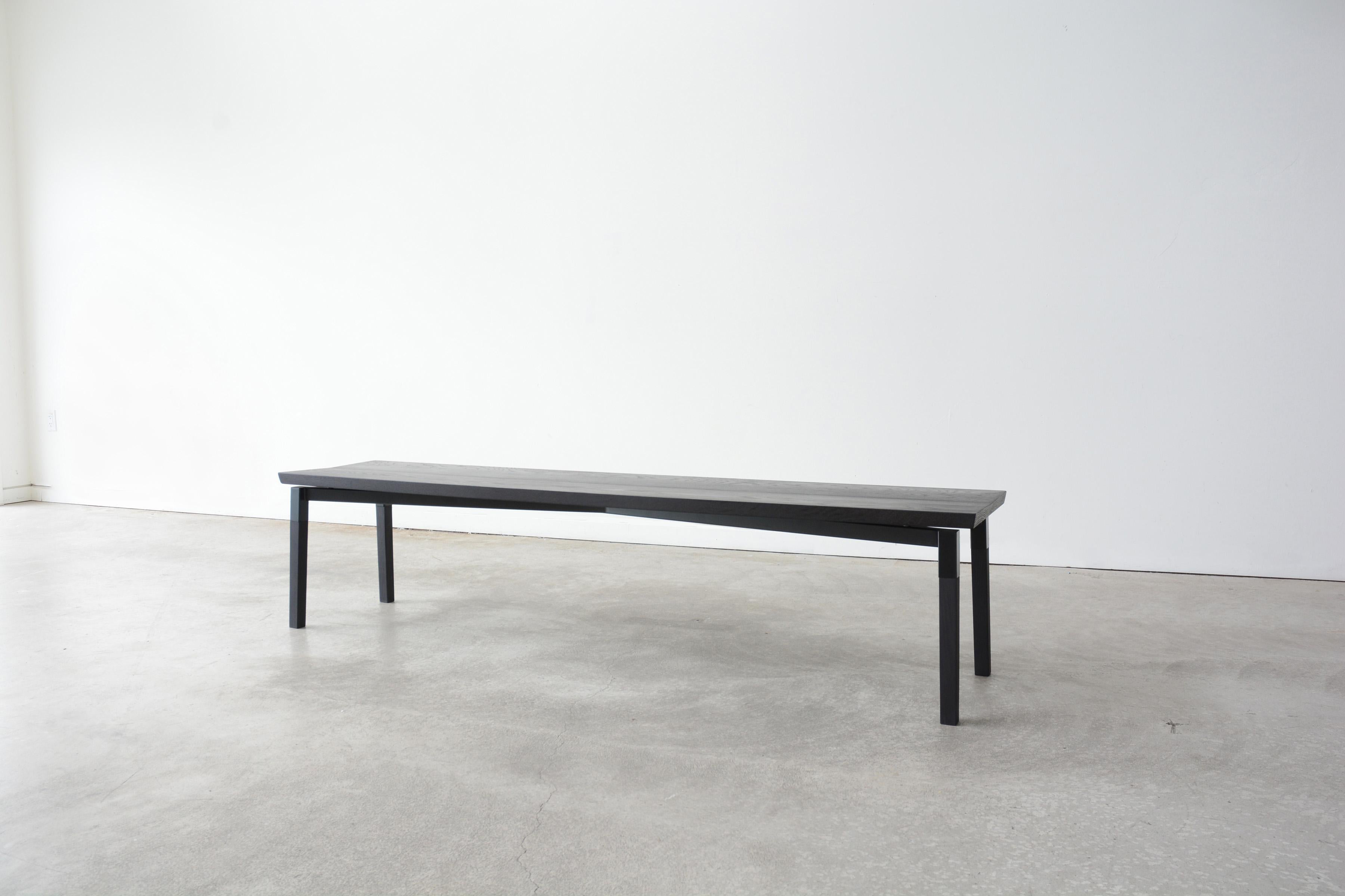 Oiled Metal Plated Oak Small Parkdale Bench by Hollis & Morris