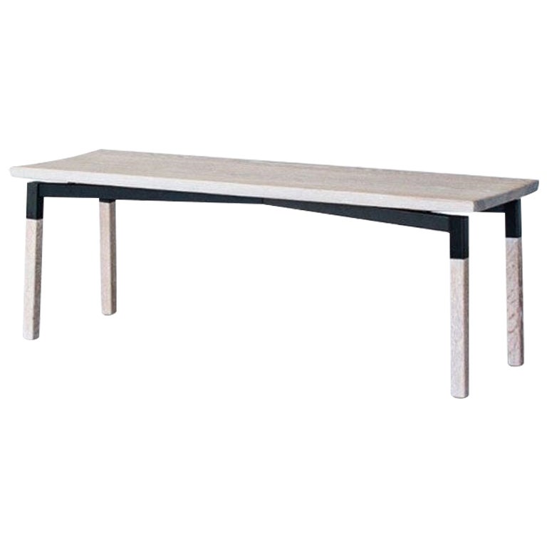 Metal Plated Oak Small Parkdale Bench by Hollis & Morris For Sale