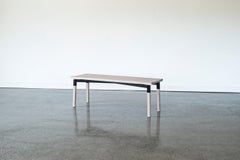 Metal Plated Walnut Large Parkdale Bench by Hollis & Morris