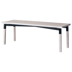 Metal Plated Walnut Large Parkdale Bench by Hollis & Morris