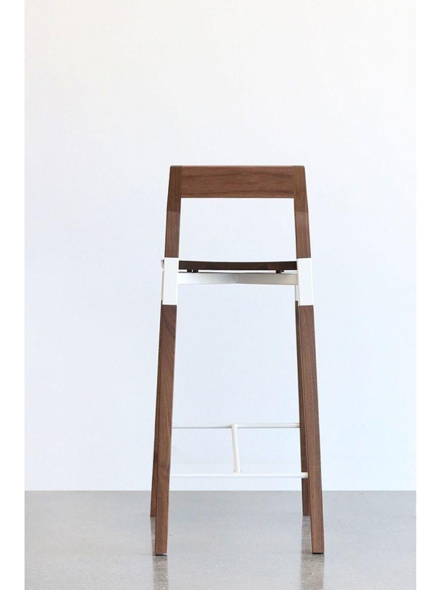 Metal plated walnut Parkdale bar stool by Hollis & Morris
Dimensions: 16.5