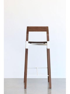 Metal Plated Walnut Parkdale Bar Stool by Hollis & Morris