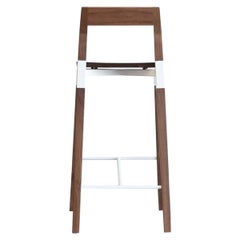 Metal Plated Walnut Parkdale Counter Stool by Hollis & Morris