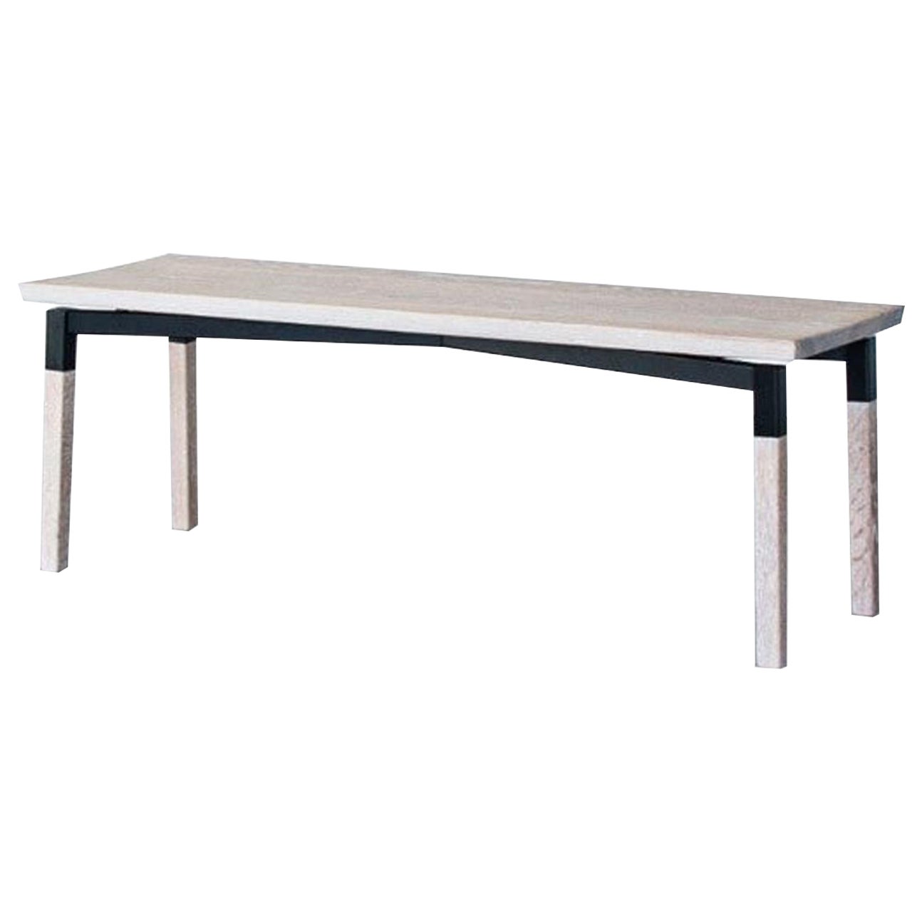 Metal Plated Walnut Small Parkdale Bench by Hollis & Morris For Sale