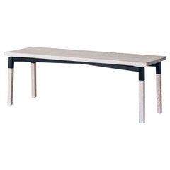 Metal Plated Walnut Small Parkdale Bench by Hollis & Morris