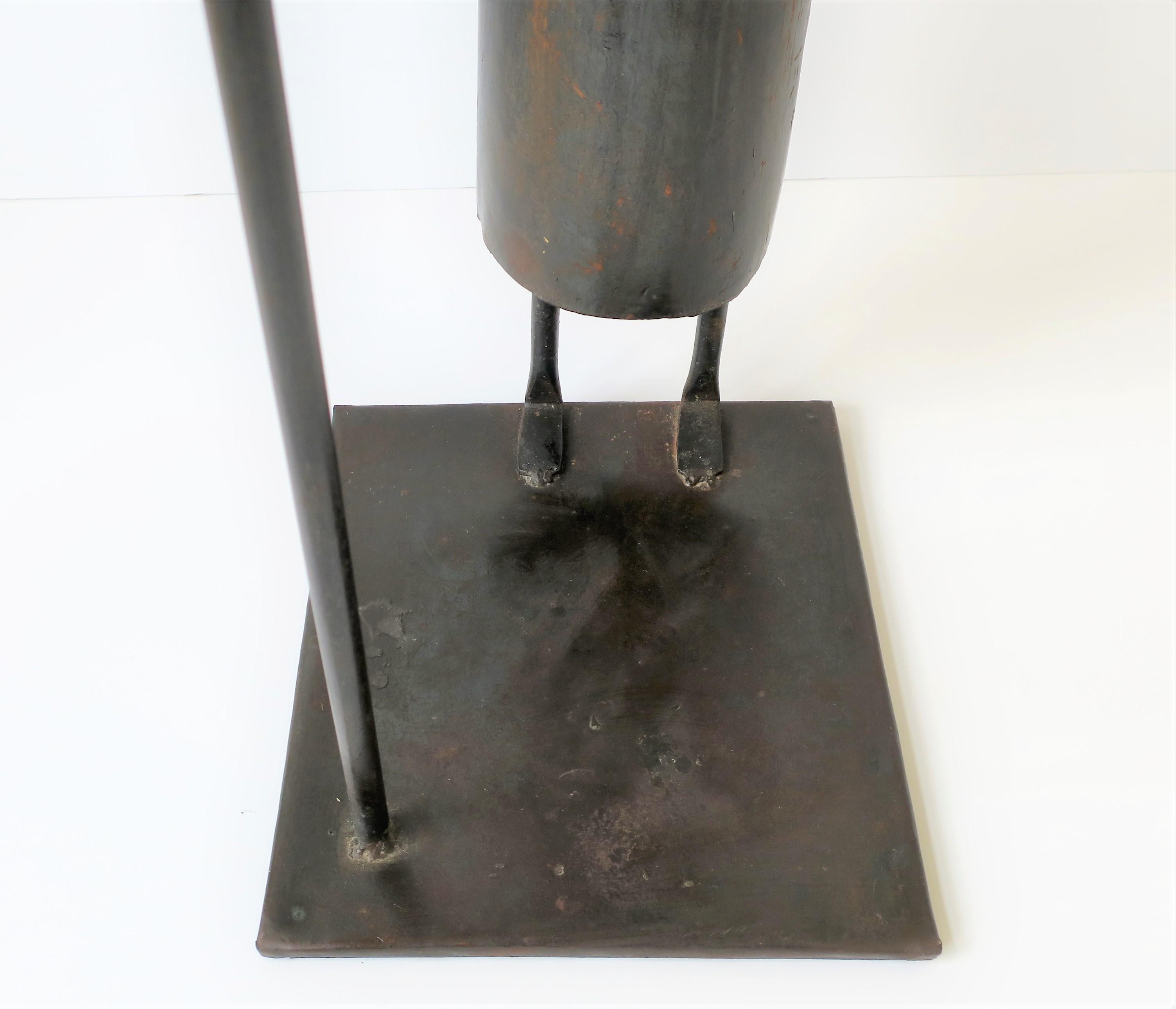 20th Century Metal Primitive or Tribal Sculpture with Spear and Light