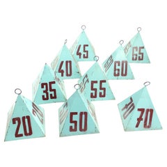 Set of Nine Vintage Steel Measurement Pyramids, Czechoslovakia, circa 1940s