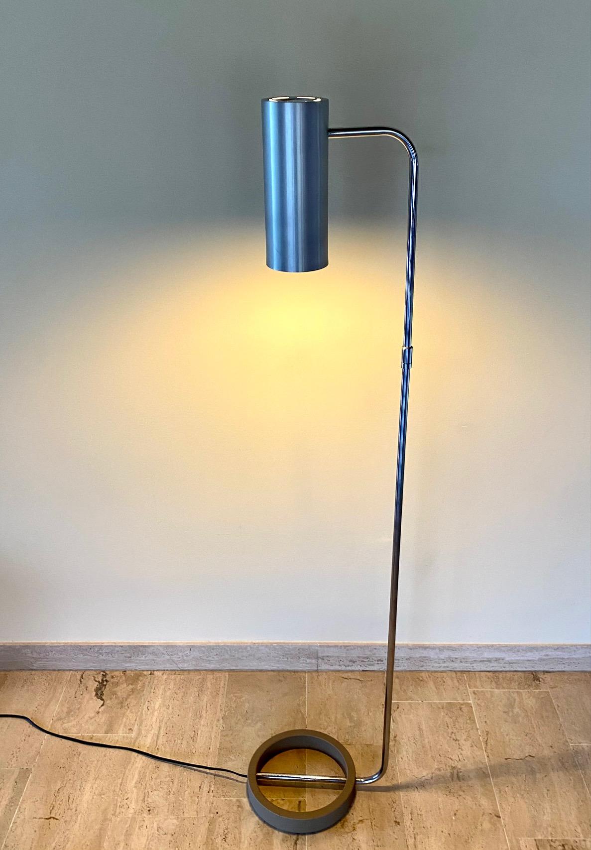 Swiss Metal Reader Floor Lamp by Rico and Rosemarie Baltensweiler, 1970s For Sale