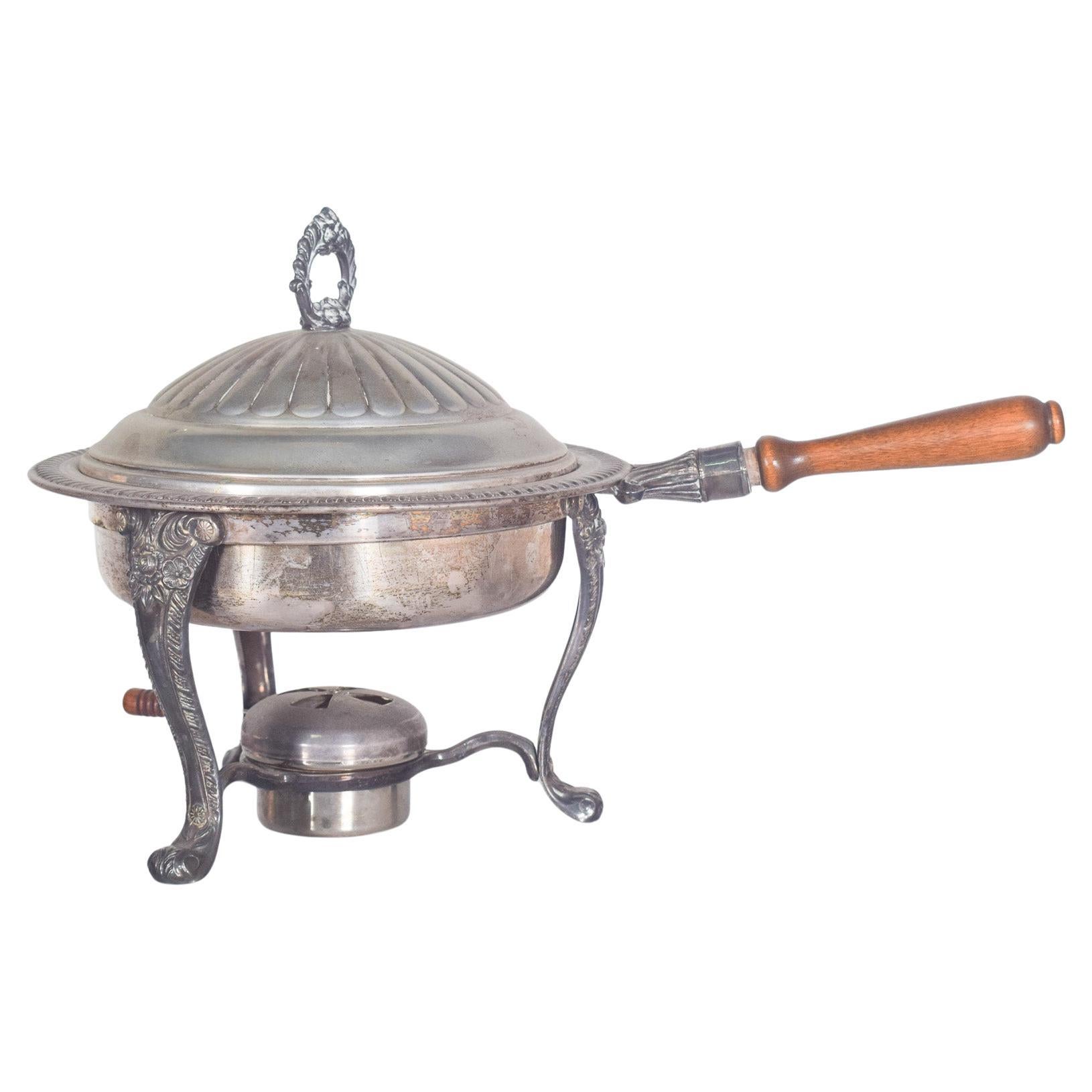 Metal Rechaud with Wooden Handle