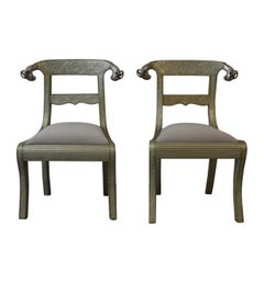 Metal Regency Style Side Chairs S/2