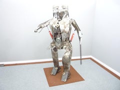 Life Size Metal Robot Man Art Switzerland 1970s