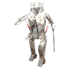 Life Size Metal Robot Man Art Switzerland 1970s