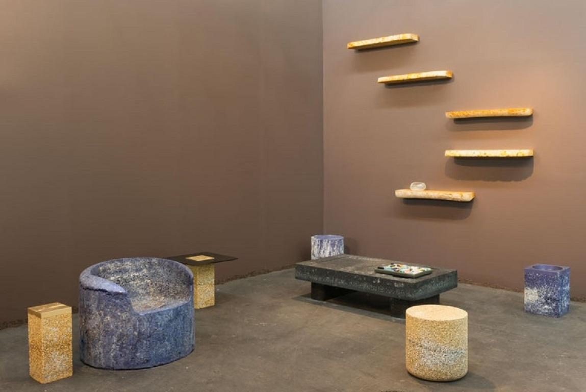 Metal Rock Gold High Table or Side Table Aluminium Foam by Michael Young In New Condition For Sale In Beverly Hills, CA
