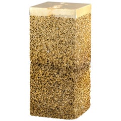 Metal Rock Gold High Table or Side Table Aluminium Foam by Michael Young