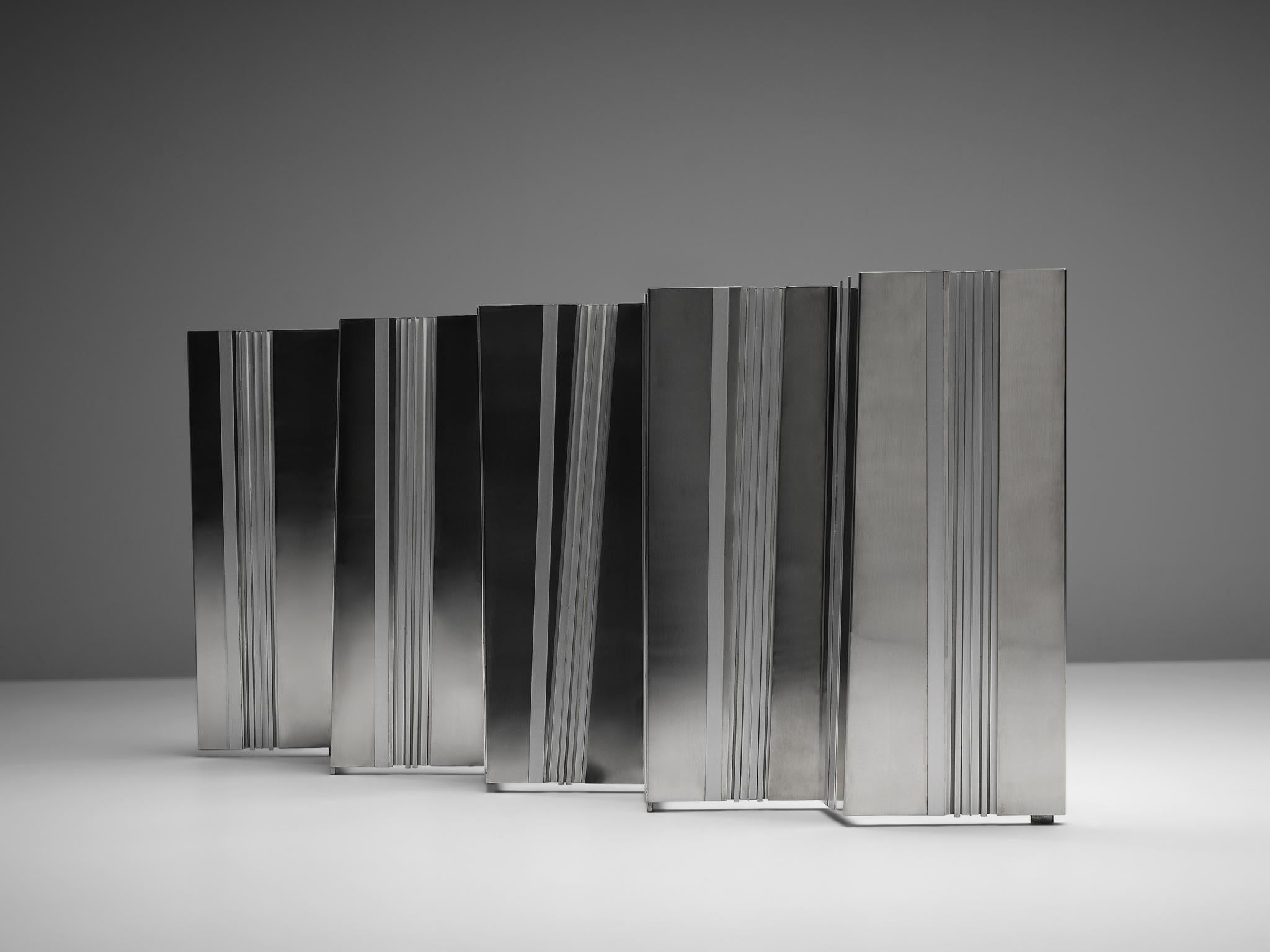 Aluminum Metal Room Divider by Salvatore Messina For Sale