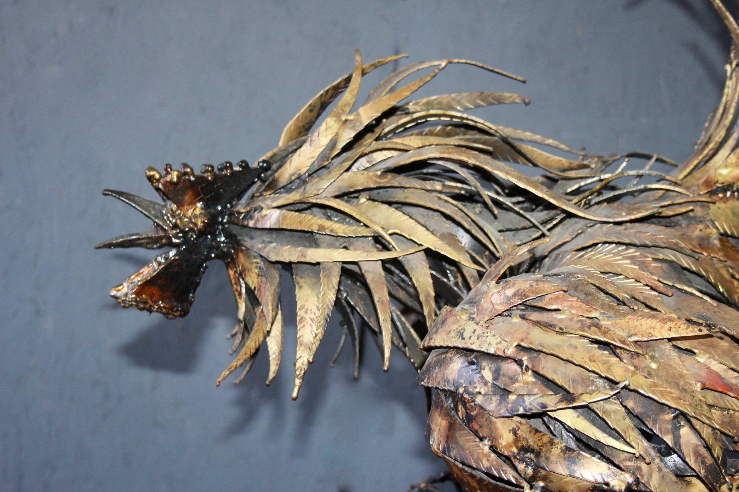 Metallic rooster sculpture  For Sale 5