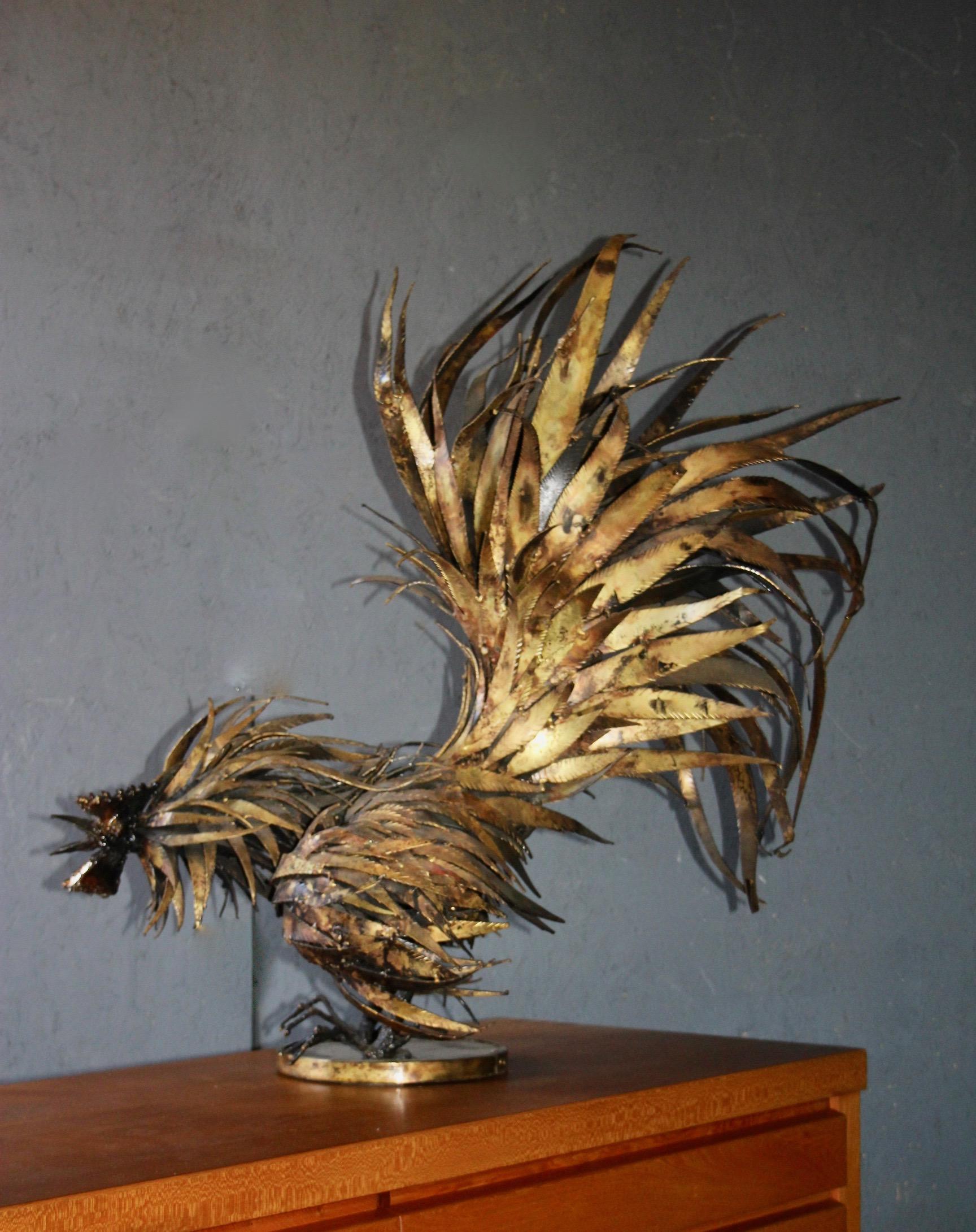 Metallic rooster sculpture  For Sale 6
