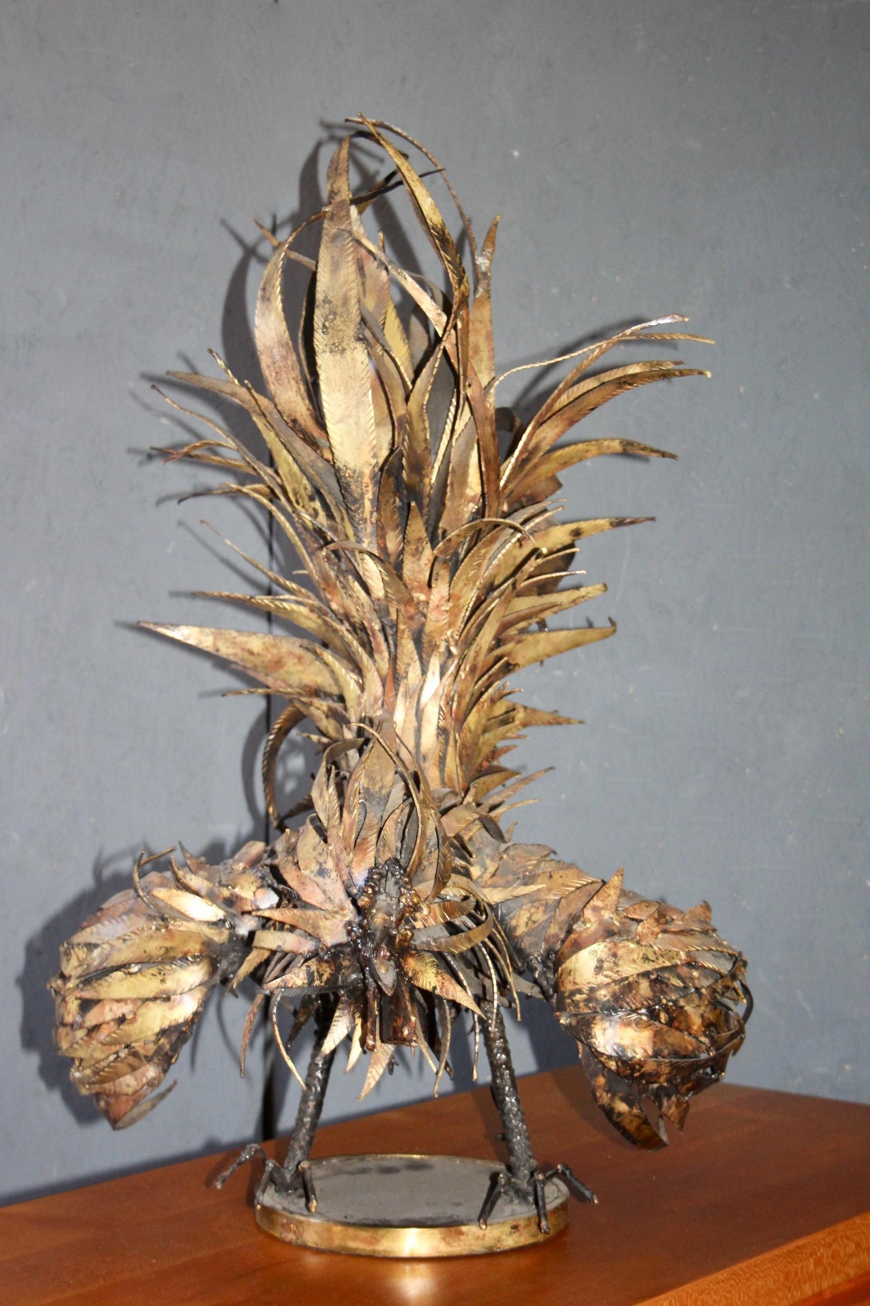 Metallic rooster sculpture  For Sale 7