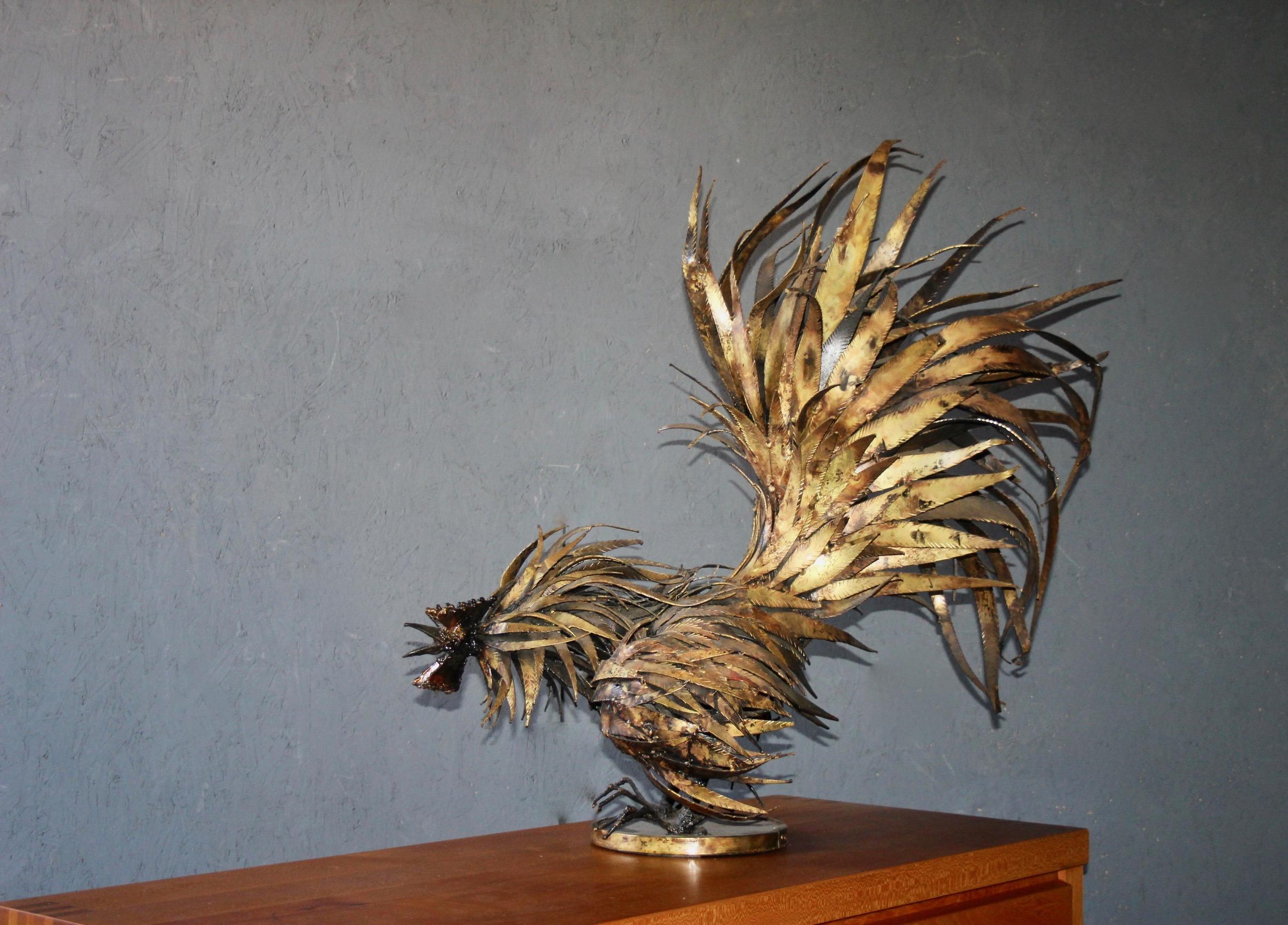 Metallic rooster sculpture  For Sale 1