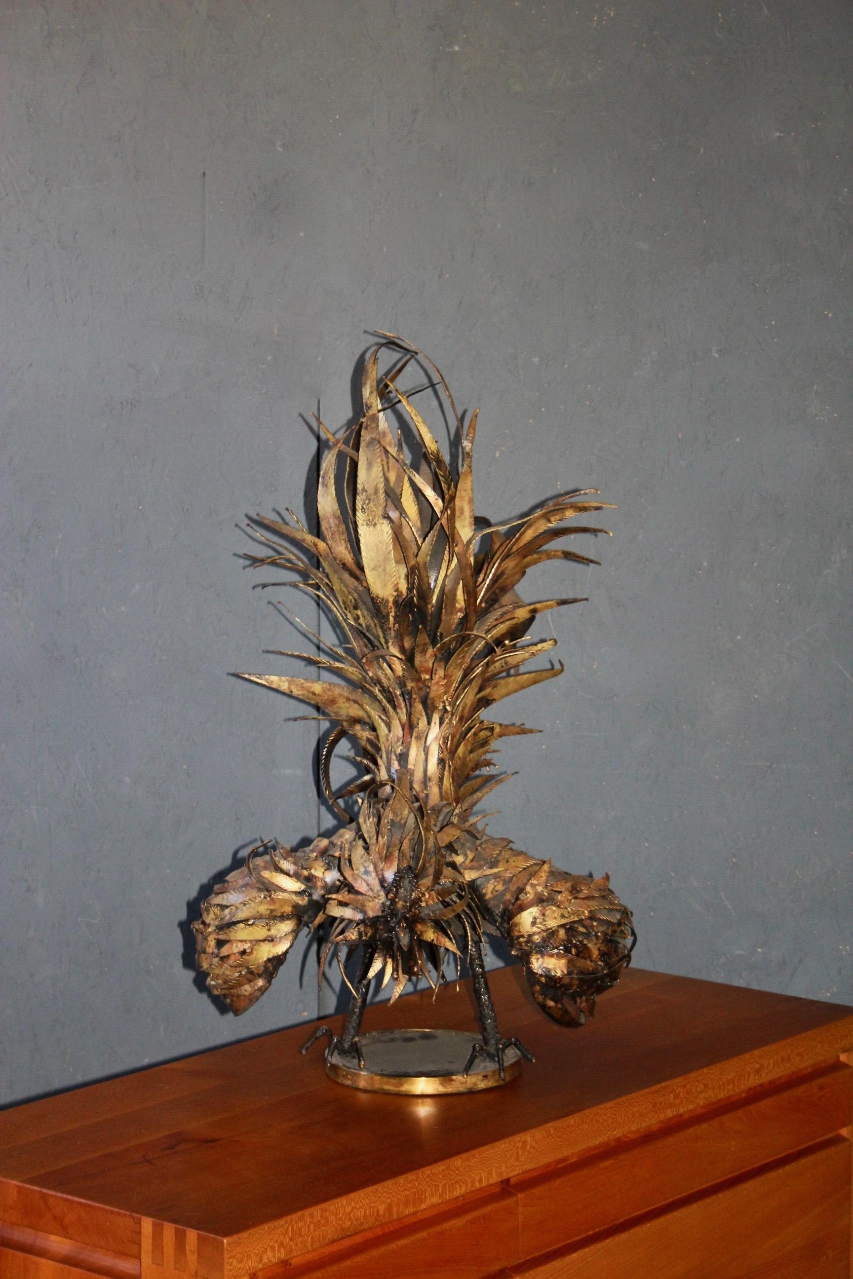 Metallic rooster sculpture  For Sale 3