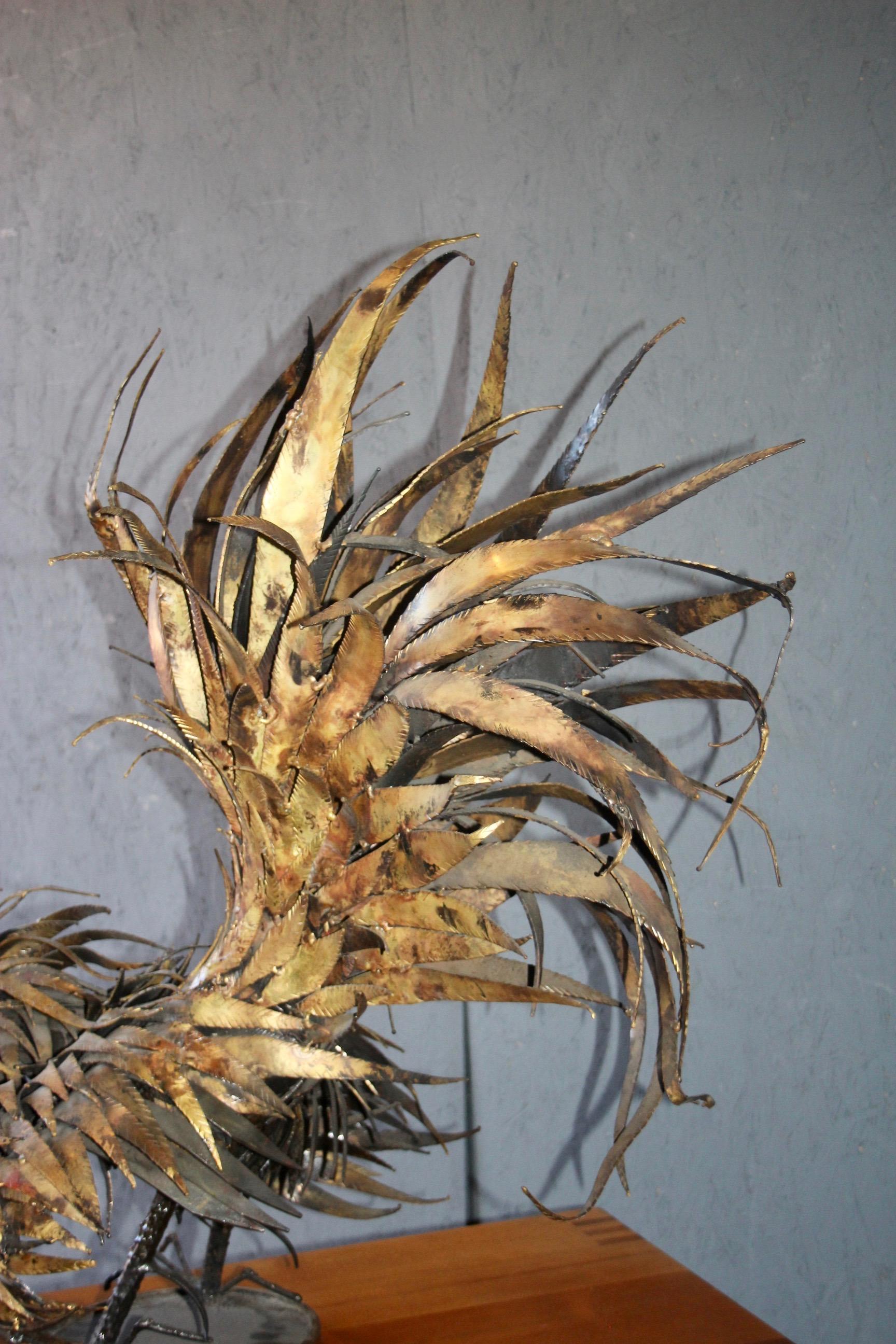 Metallic rooster sculpture  For Sale 4