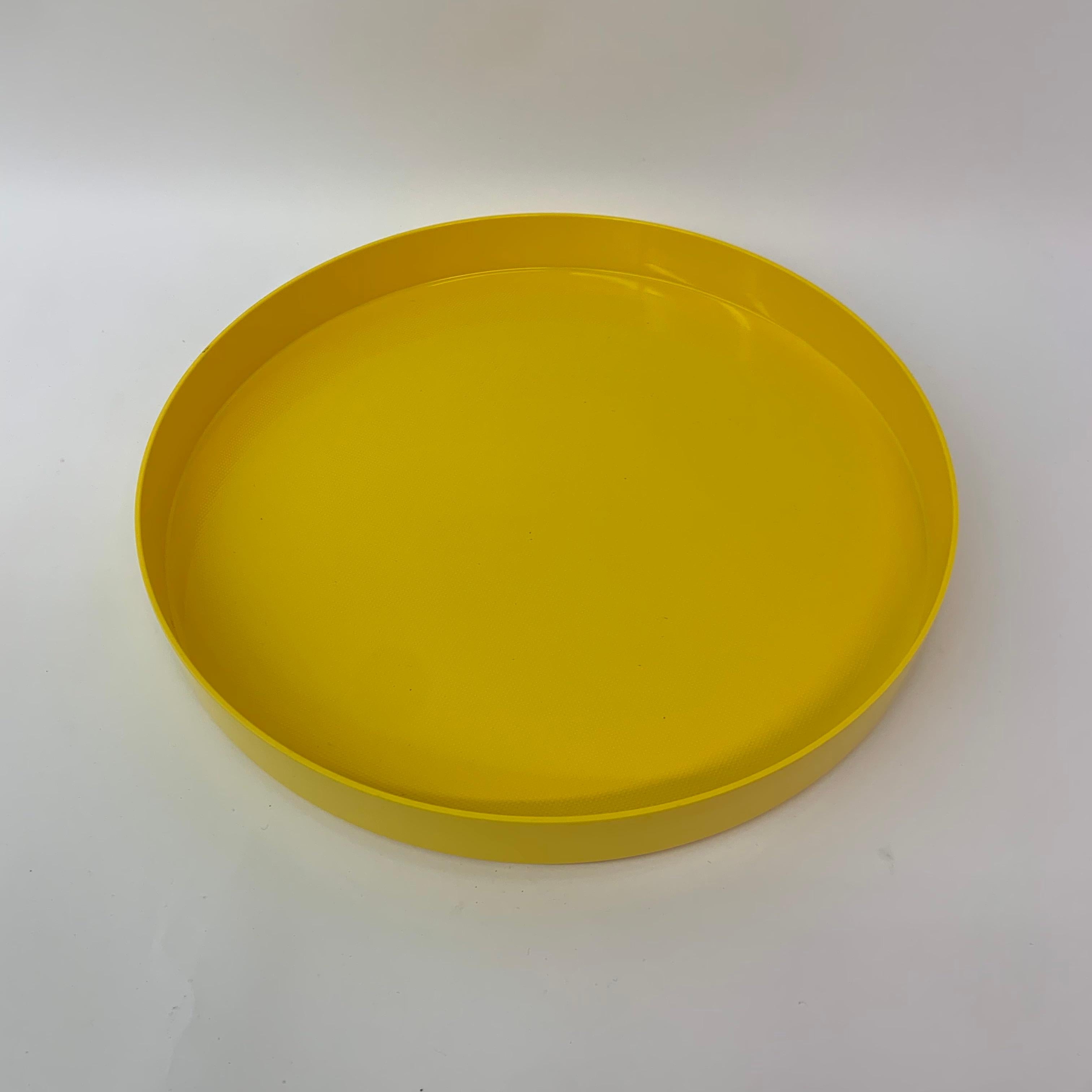 Metal Rosti Melamine Yellow Serving Tray Danish Design, 1970s For Sale 7