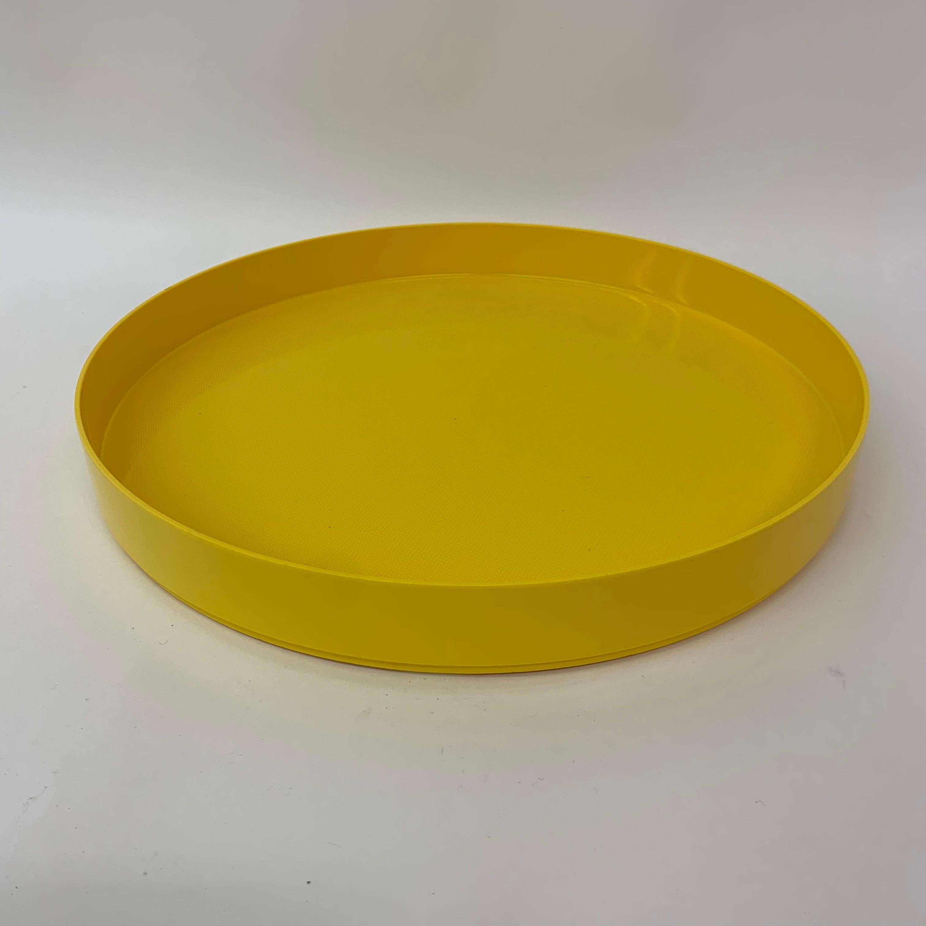 Space Age Metal Rosti Melamine Yellow Serving Tray Danish Design, 1970s For Sale