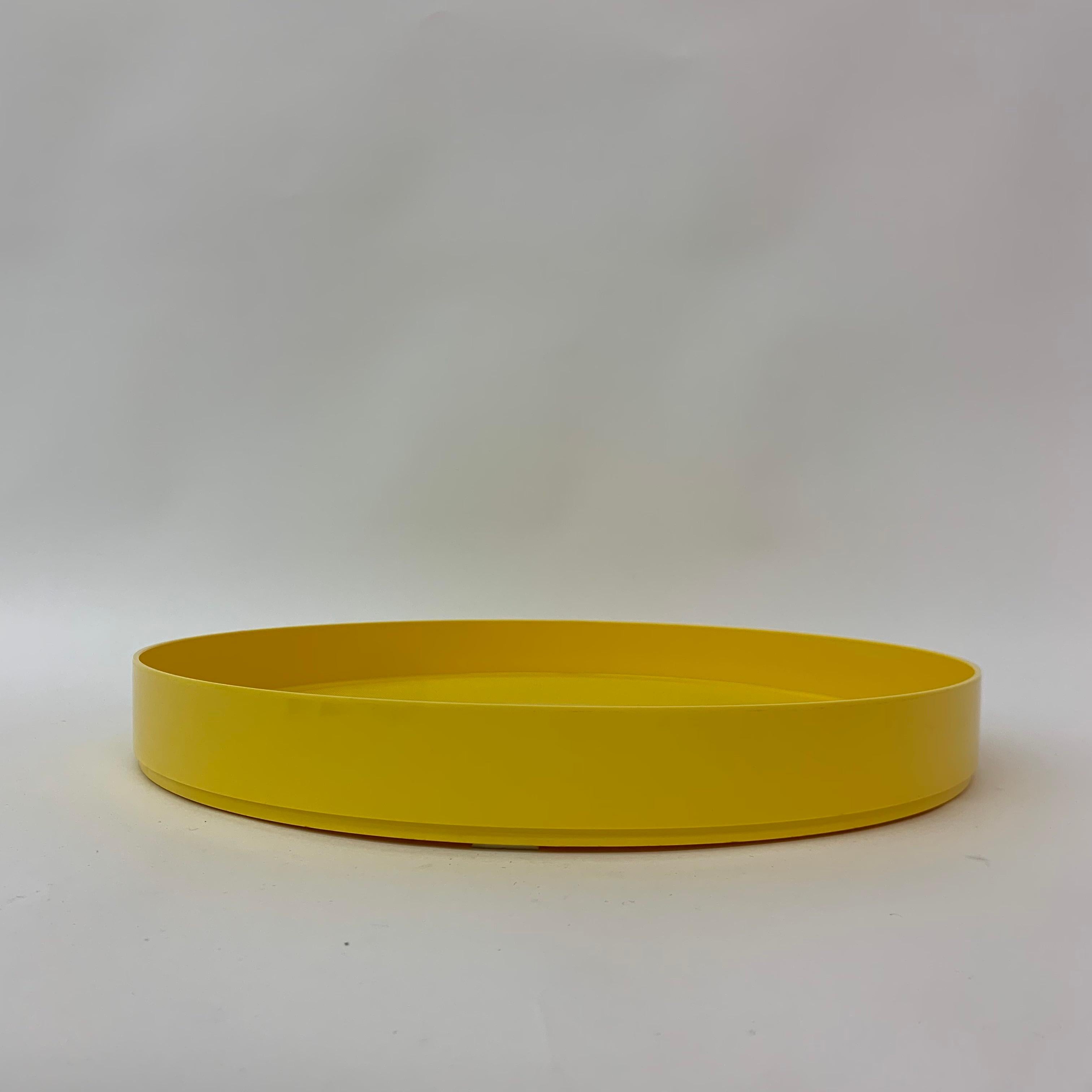 Late 20th Century Metal Rosti Melamine Yellow Serving Tray Danish Design, 1970s For Sale